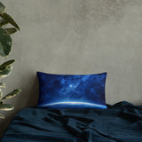Blue Galaxy Over the Horizon Pillow