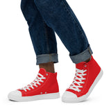 Red Men’s high top canvas shoes